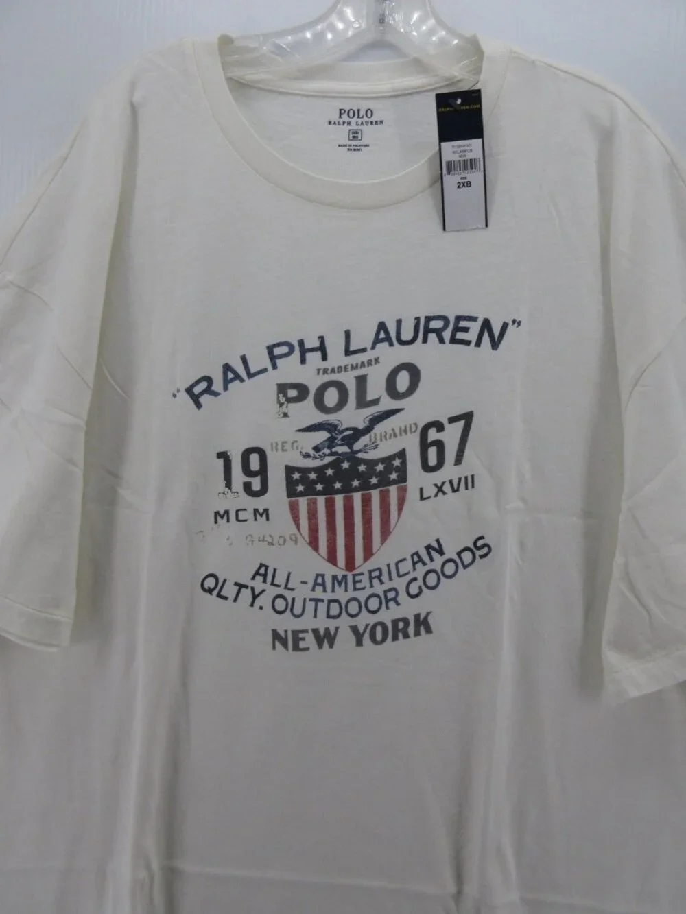 Polo Ralph Lauren Shirt 2XB Big Graphic Eagle American Flag Shield